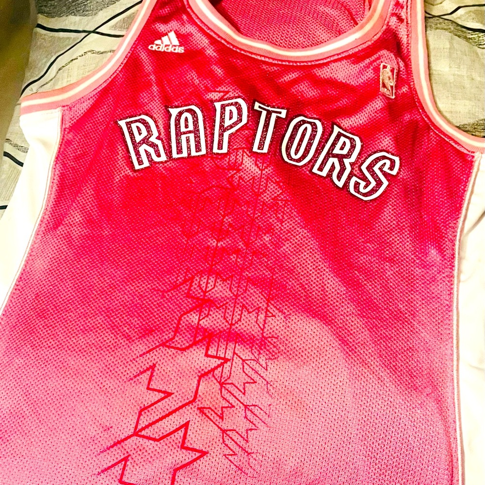 NBA Adidas Toronto Raptors 4her Pink Glitter Basketball Jersey  SZ SM AUTHENTIC
